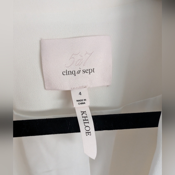 Cinq A Sept New Khloe Crepe White Lined Blazer Sz 4 - Picture 3 of 5